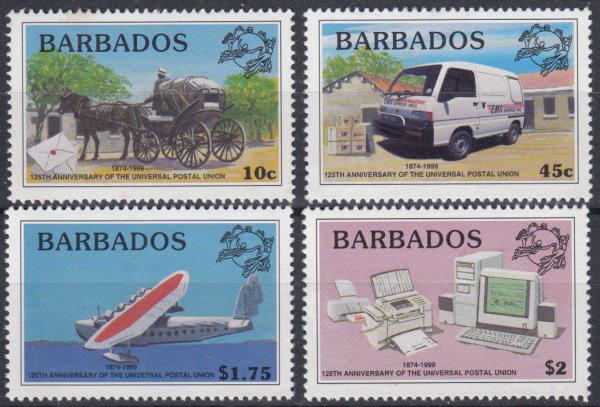 Barbados SG1148-1151 | 125th Anniversary of Universal Postal Union