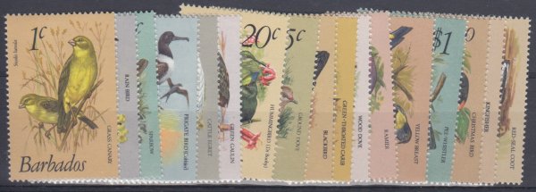 Barbados SG622-638 | Birds of Barbados Definitives 1979-83 Original Set UMM