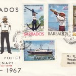 Barbados 1967 Harbour Police Centenary FDC - illustrated cover with yacht