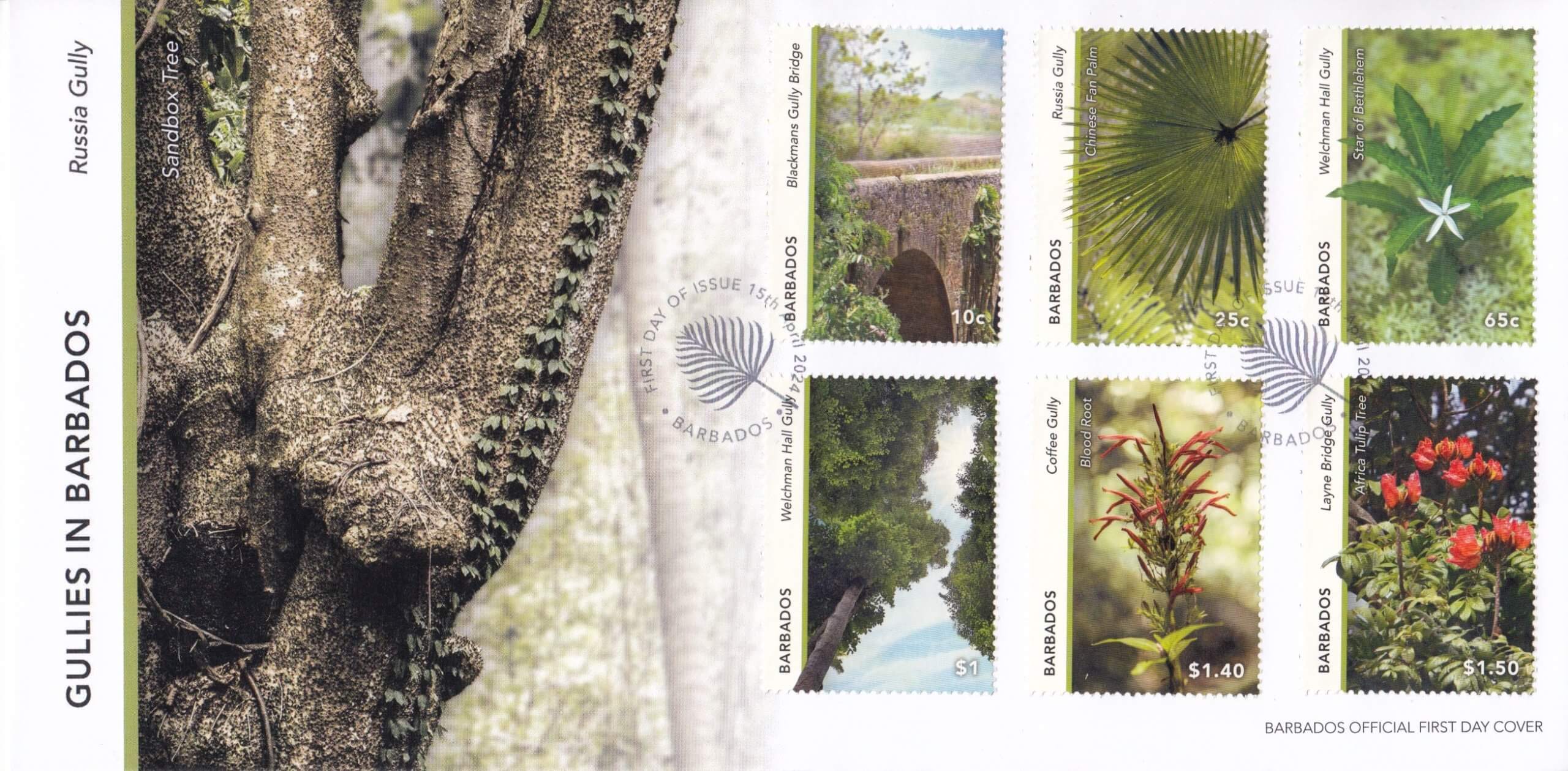 Gullies in Barbados FDC (low values)
