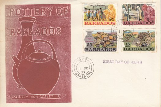 Barbados 1973 | Pottery in Barbados on printed FDC
