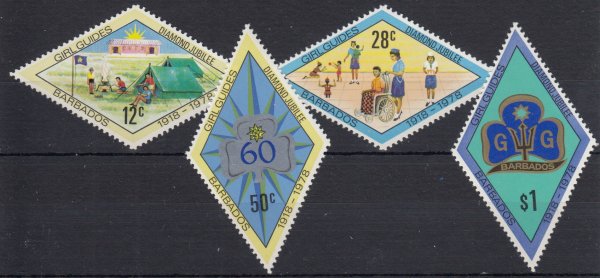 Barbados SG 605-608 | Diamond Jubilee of Guiding