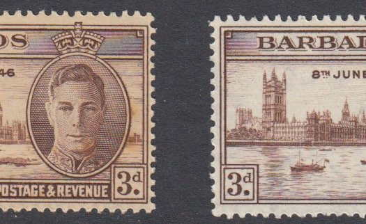 Toned stamp (left) compared to normal stamp (right)