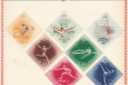 Junior stamp album with Hungarian stamps