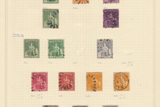 A decent page of Barbados stamps, probably worth talking to a dealer...