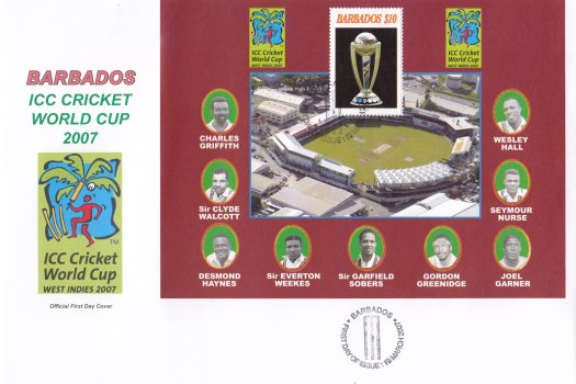 Barbados 2007 | ICC Cricket World Cup Souvenir Sheet FDC
