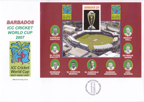 Barbados 2007 | ICC Cricket World Cup Souvenir Sheet FDC