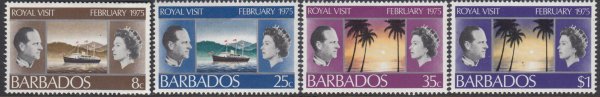 Barbados SG506-509 | Royal Visit 1975