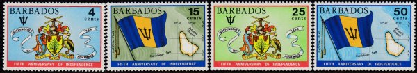 Barbados SG436-439 | 5th Anniversary of Independence