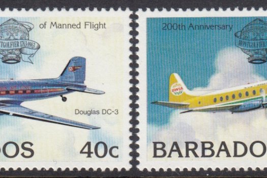 Barbados SG726-729 | Bicentenary of Manned Flight