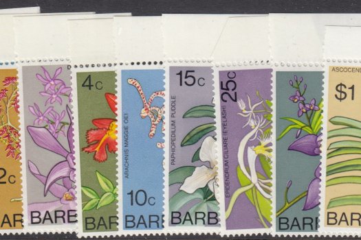 Barbados SG543-551 | Orchids of Barbados Definitives (reprints) 1976