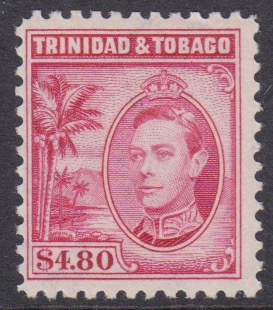 Trinidad & Tobago SG256 | George VI $4.80 Rose-Carmine