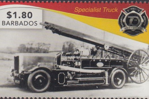 70th Anniversary of the Barbados Fire Service - $1.80 stamp