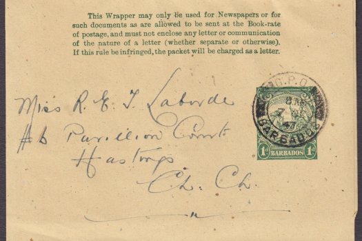 Barbados 1938 | Newspaper Wrapper 1d green used HG6