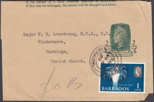 Barbados 1965 | Newspaper Wrapper 2c deep green Used