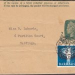 Barbados 1965 | Newspaper Wrapper 2c deep green Used