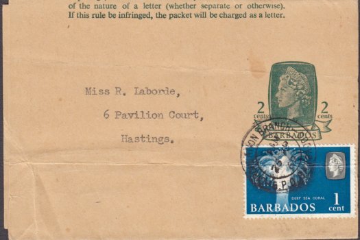 Barbados 1965 | Newspaper Wrapper 2c deep green Used