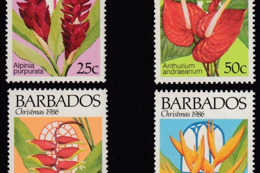 Barbados SG828-832 | Christmas Flowers 1986