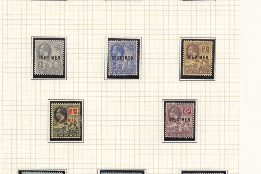 Barbados SG170s - 180s | George V 1912-16 Specimen Definitives