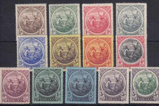 Barbados SG181 - 191 plus SG199 - 200 | George V 1916-19 'Badge' definitives