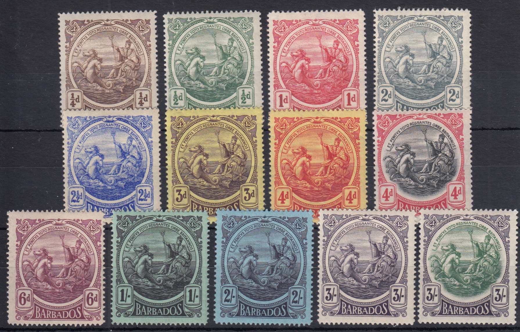 Barbados SG181 - 191 plus SG199 - 200 | George V 1916-19 'Badge' definitives