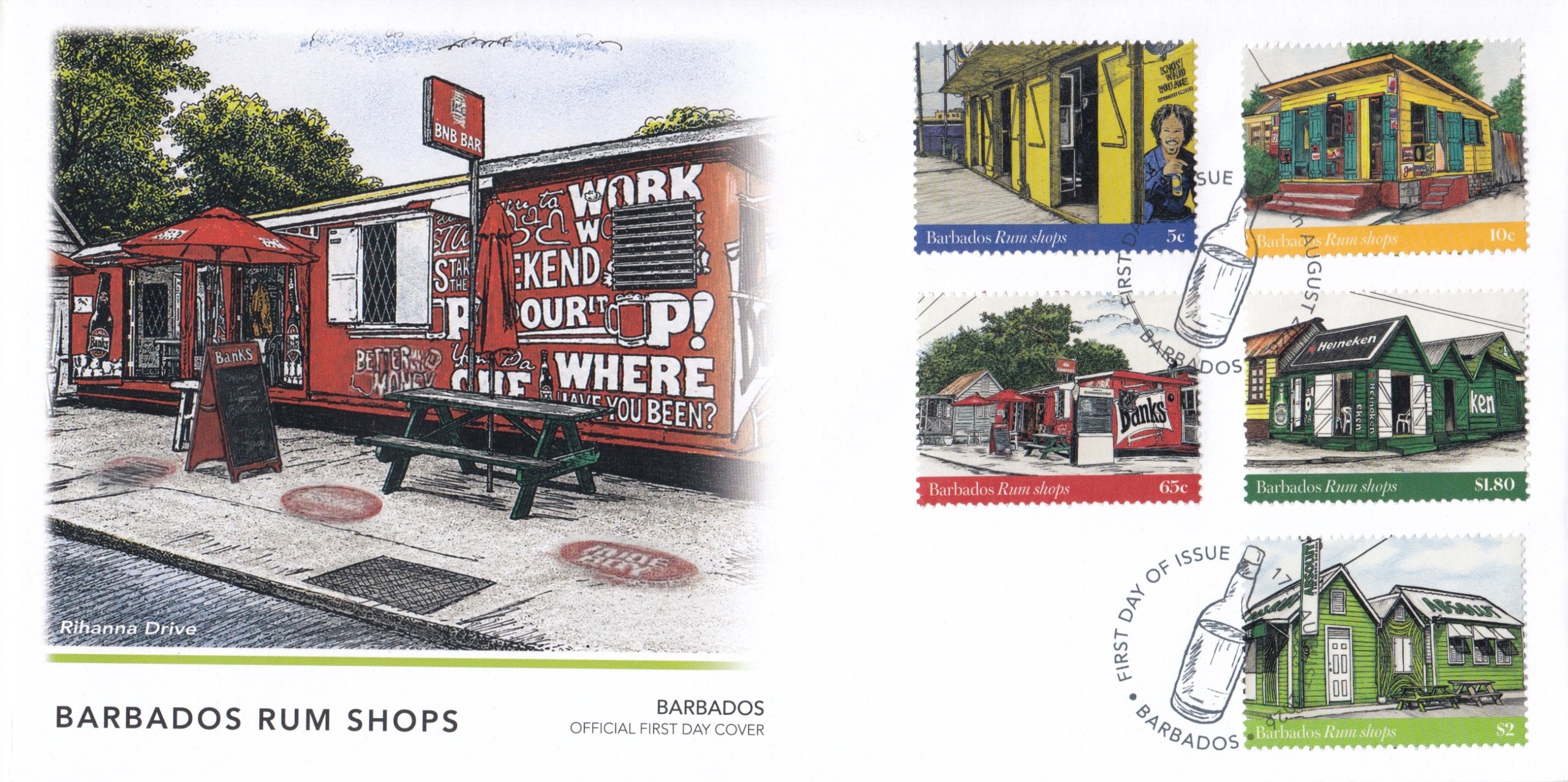 Barbados Rum Shops First Day Cover August 17th 2026